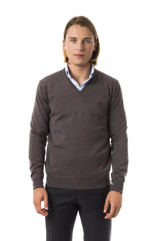 Gray Merino Wool Men Sweater Uominitaliani