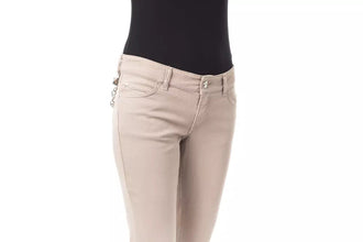 Beige Cotton Women Pants BYBLOS