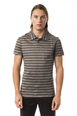 Gray Cotton Men Polo Shirt BYBLOS