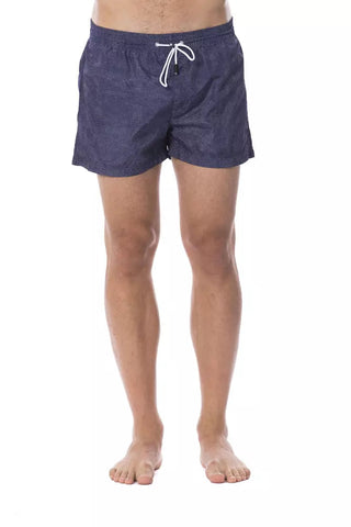 Blue Polyester Men's Swim Trunk Roberto Cavalli Sport