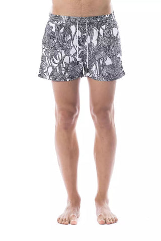 Black Polyester Men's Swim Trunk Roberto Cavalli Sport
