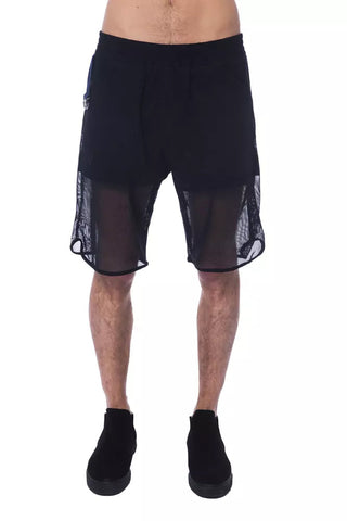 Black Polyester Men Short Nicolo Tonetto