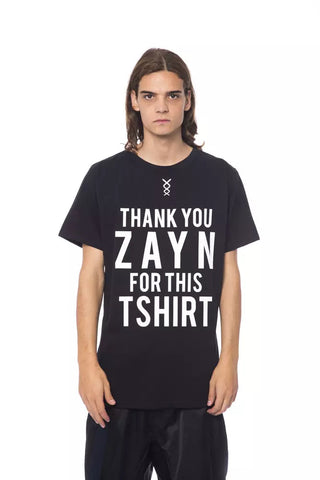 Black Cotton Men T-Shirt Nicolo Tonetto