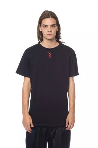 Black Cotton Men T-Shirt Nicolo Tonetto