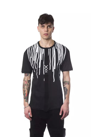 Black Cotton Men T-Shirt Nicolo Tonetto