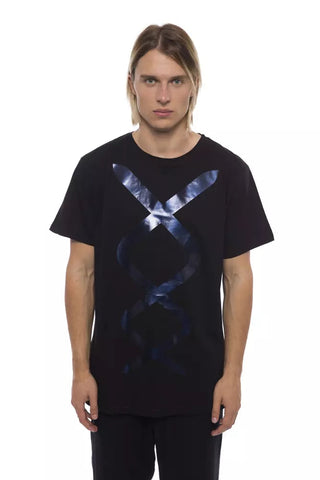 Black Cotton Men T-Shirt Nicolo Tonetto