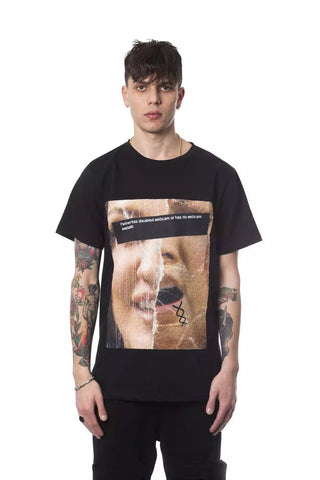 Black Cotton Men T-Shirt Nicolo Tonetto