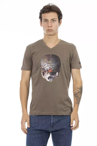Brown Cotton Men T-Shirt Trussardi Action