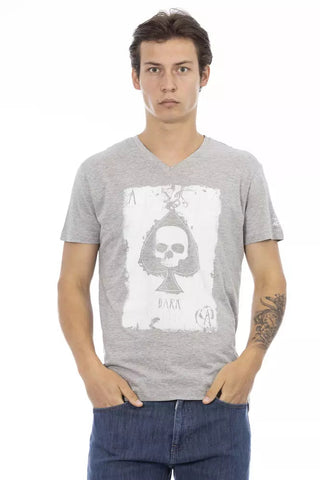 Gray Cotton Men T-Shirt Trussardi Action
