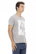 Gray Cotton Men T-Shirt Trussardi Action