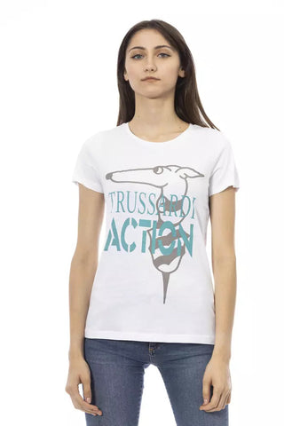 White Cotton Women T-Shirt Trussardi Action