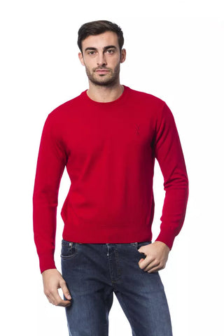 Red Merino Wool Men Sweater Billionaire Italian Couture