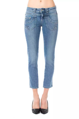 Light Blue Cotton Women Capri Jeans Ungaro Fever