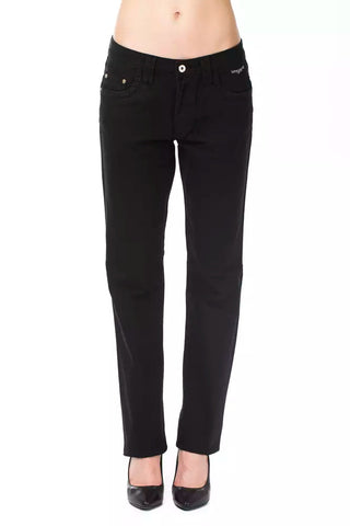 Black Cotton Women Pant Ungaro Fever