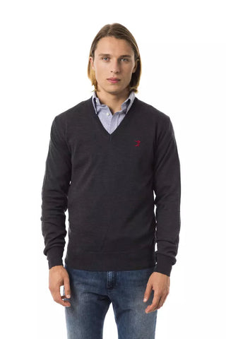 Gray Merino Wool Men Sweater Uominitaliani