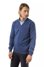 Blue Merino Wool Men Sweater Uominitaliani