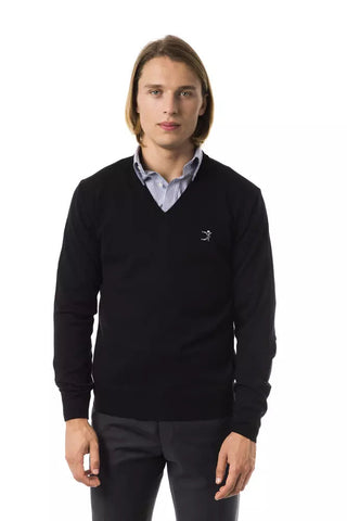 Black Merino Wool Men Sweater Uominitaliani
