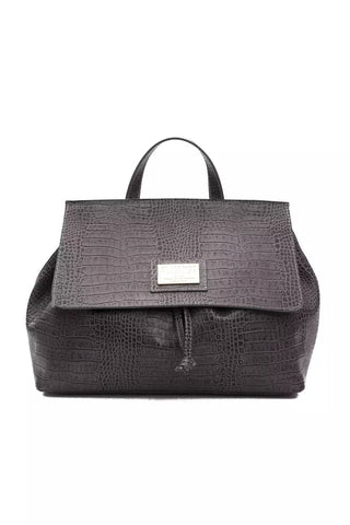 Gray Leather Women Shoulder Bag Pompei Donatella