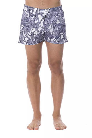 Light Blue Polyester Men's Swim Trunk Roberto Cavalli Sport