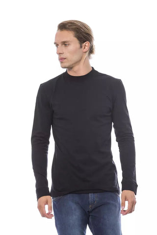 Black Cotton Men's Sweater Verri