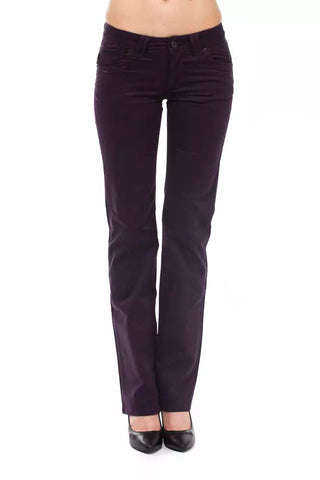 Purple Cotton Women Pants Ungaro Fever