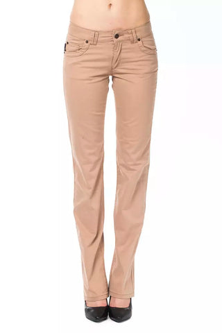 Beige Cotton Women Pants Ungaro Fever