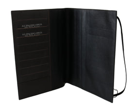 Black Leather Bifold Travel Holder Logo Wallet A.G. Spalding & Bros