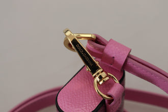 Pink Black Leather Strap Gold Metal Logo Airpods Case Dolce & Gabbana