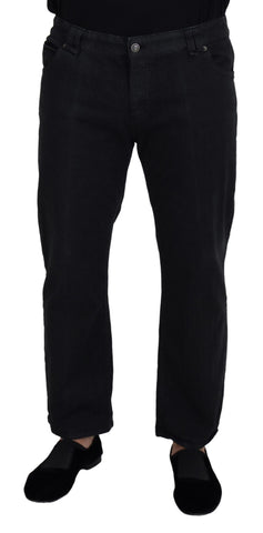 Black Cotton Back Buckle Casual Denim Jeans John Galliano