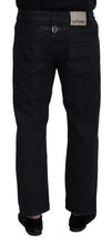 Black Cotton Back Buckle Casual Denim Jeans John Galliano