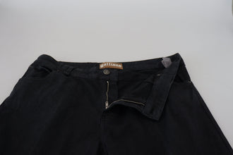 Black Cotton Back Buckle Casual Denim Jeans John Galliano