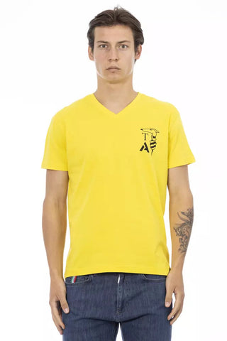 Yellow Cotton Men T-Shirt Trussardi Action