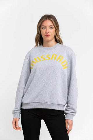 Gray Cotton Women Sweatshirt Trussardi