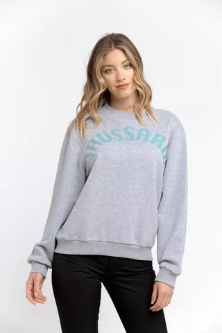 Gray Cotton Women Sweatshirt Trussardi