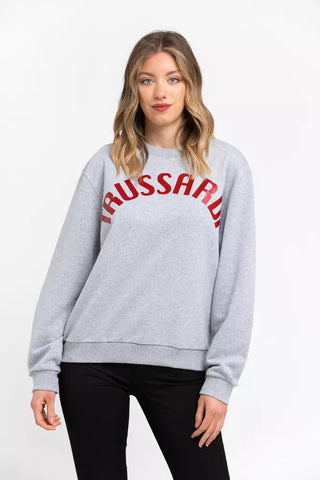 Gray Cotton Women Sweatshirt Trussardi