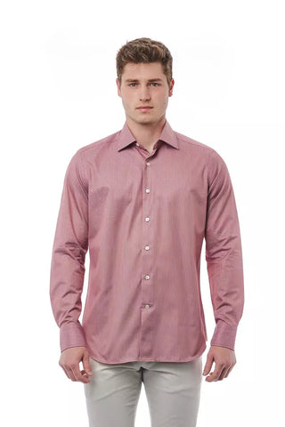 Red Cotton Men Shirt Bagutta