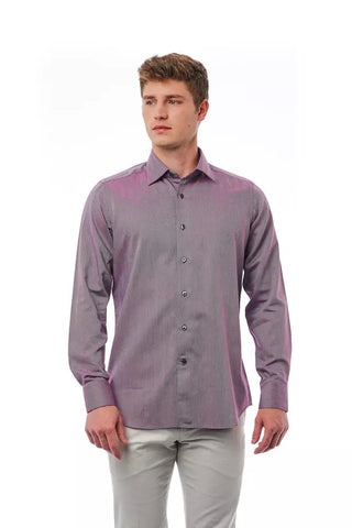 Burgundy Cotton Men Shirt Bagutta