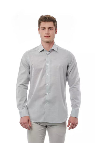 Gray Cotton Men Shirt Bagutta