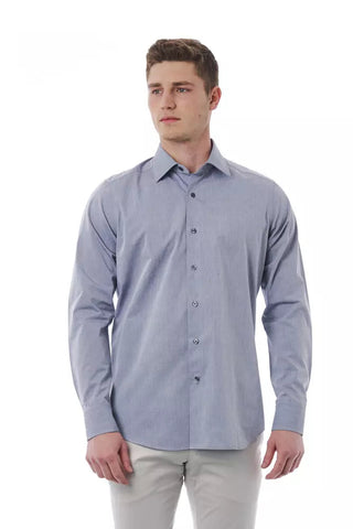 Gray Cotton Men Shirt Bagutta