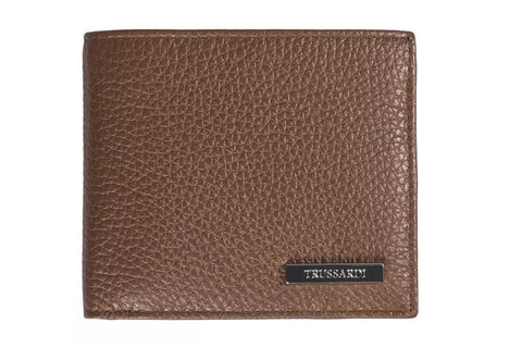 Brown Leather Men Wallet Trussardi