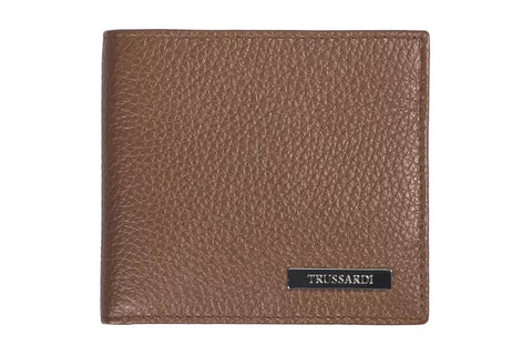 Brown Leather Men Wallet Trussardi