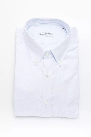 Light Blue Cotton Men Shirt Robert Friedman