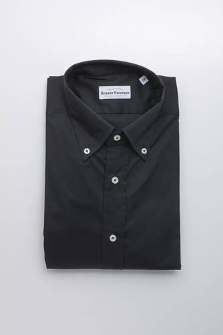 Black Cotton Men Shirt Robert Friedman