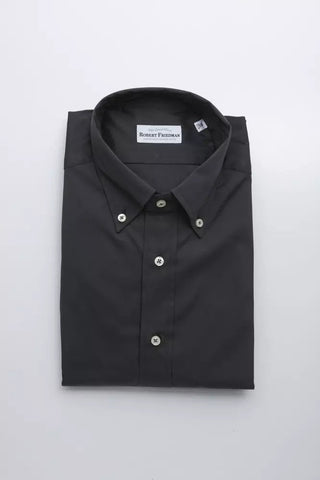 Gray Cotton Men Shirt Robert Friedman