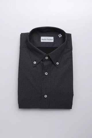 Black Cotton Men's Shirt Robert Friedman