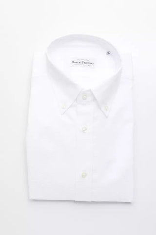 White Cotton Men Shirt Robert Friedman