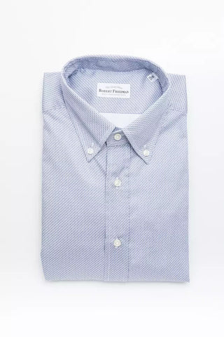 Light Blue Cotton Men Shirt Robert Friedman