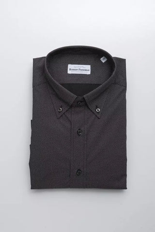 Black Cotton Men's Shirt Robert Friedman