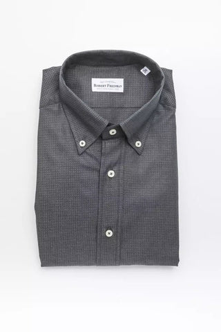 Green Cotton Men Shirt Robert Friedman
