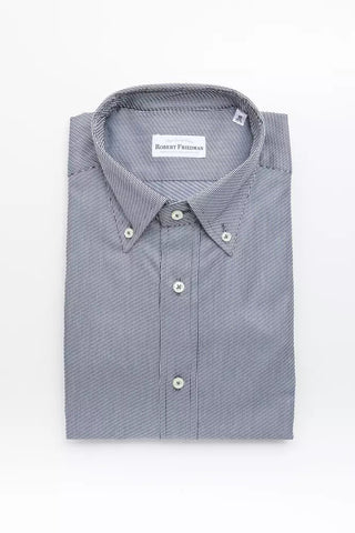 Blue Cotton Men's Shirt Robert Friedman